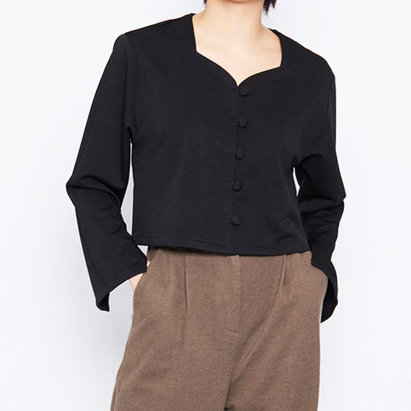 【spiritoso】エスニック風ハートネックジャケット