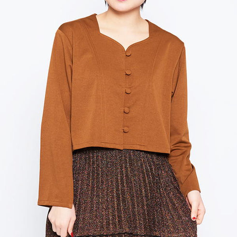 【spiritoso】エスニック風ハートネックジャケット