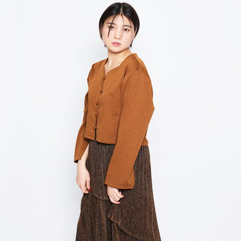 【spiritoso】エスニック風ハートネックジャケット