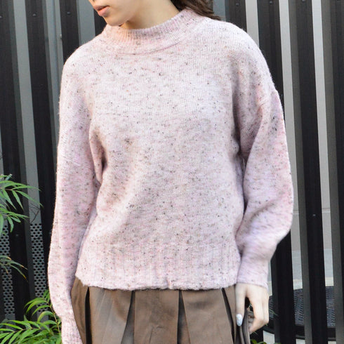 【spiritoso】モックネックボリュームスリーブニット