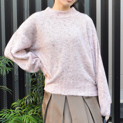 【spiritoso】モックネックボリュームスリーブニット