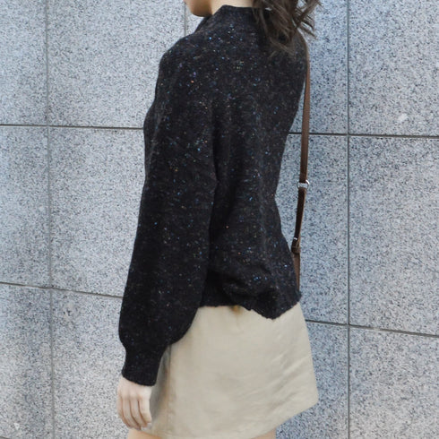 【spiritoso】モックネックボリュームスリーブニット