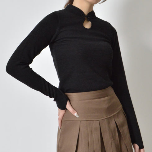 【spiritoso】チャイナニットトップス