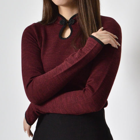 【spiritoso】チャイナニットトップス