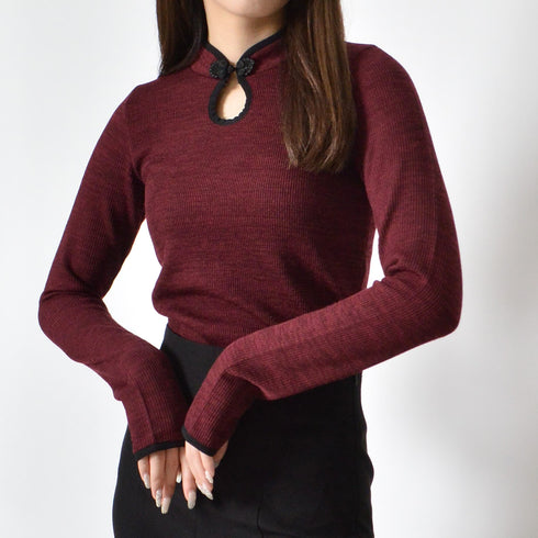 【spiritoso】チャイナニットトップス