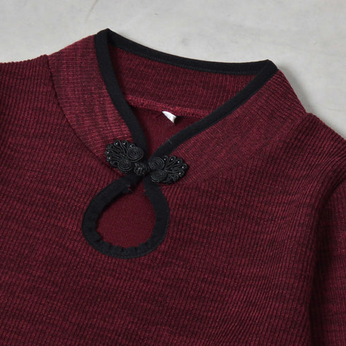 【spiritoso】チャイナニットトップス