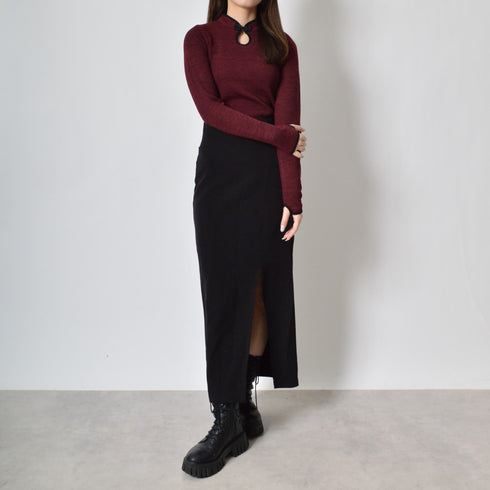 【spiritoso】チャイナニットトップス