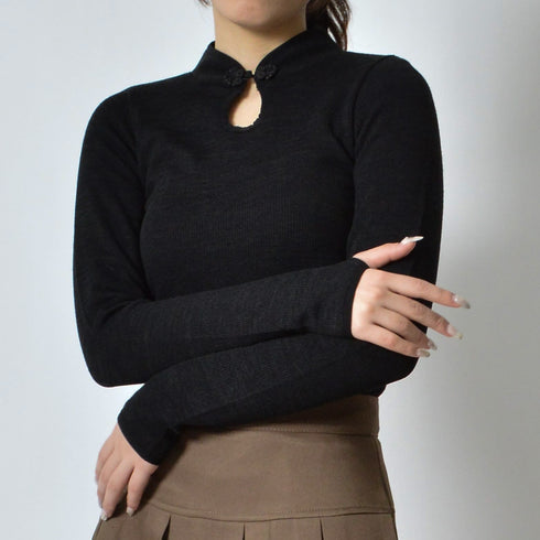 【spiritoso】チャイナニットトップス