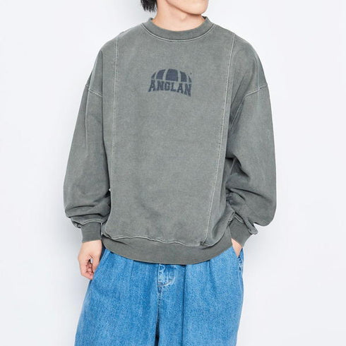 ANGLAN Pigment Washed Sweat Shirt アングラン ピグメント ウォッシュ スウェット
