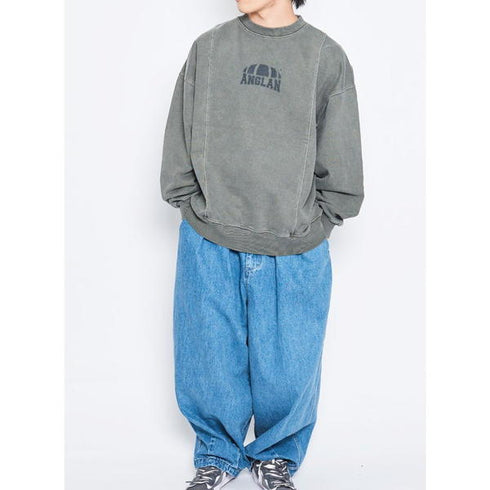 ANGLAN Pigment Washed Sweat Shirt アングラン ピグメント ウォッシュ スウェット