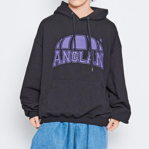 ANGLAN Printing Wide Sweat Hoodie アングラン ロゴパーカー