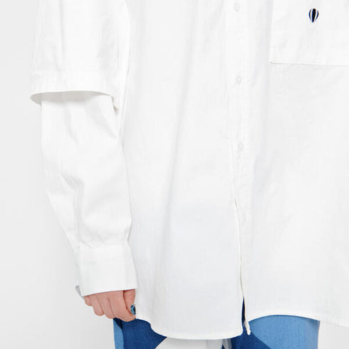 ANGLAN Wide Layered Oxford Shirt アングラン ワイドレイヤードシャツ