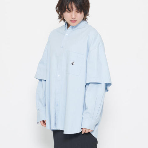 ANGLAN Wide Layered Oxford Shirt アングラン ワイドレイヤードシャツ