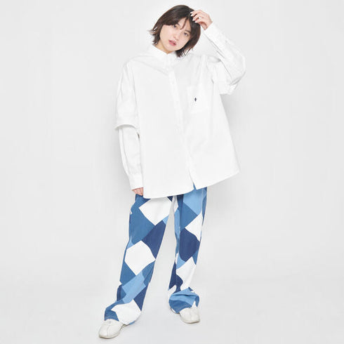 ANGLAN Wide Layered Oxford Shirt アングラン ワイドレイヤードシャツ