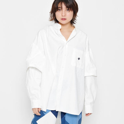 ANGLAN Wide Layered Oxford Shirt アングラン ワイドレイヤードシャツ