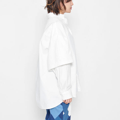 ANGLAN Wide Layered Oxford Shirt アングラン ワイドレイヤードシャツ