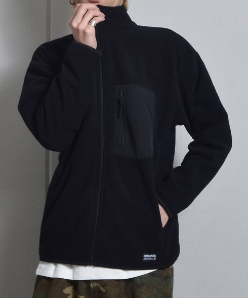 【DOUBLESTEAL】ネーム付きフリースフルジップスタンドジャケット