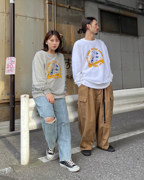 【MODISH GAZE】レトロデザインサークルロゴ 裏毛スウェット