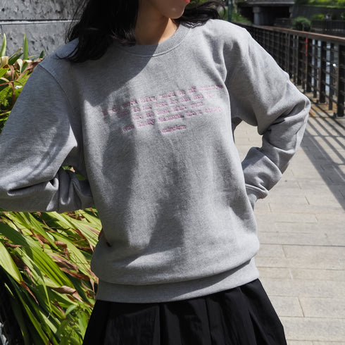 【&soiree】メッセージ刺繍裏毛スウェットクルーネックプルオーバー