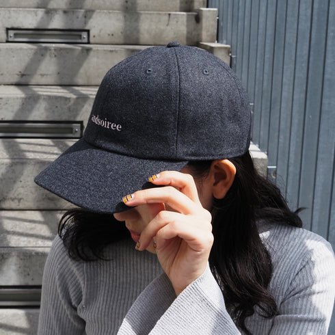 【&soiree】ブランドロゴ刺繍キャップ(ウール・コーデュロイ)