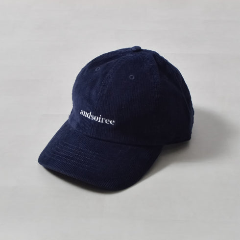 【&soiree】ブランドロゴ刺繍キャップ(ウール・コーデュロイ)