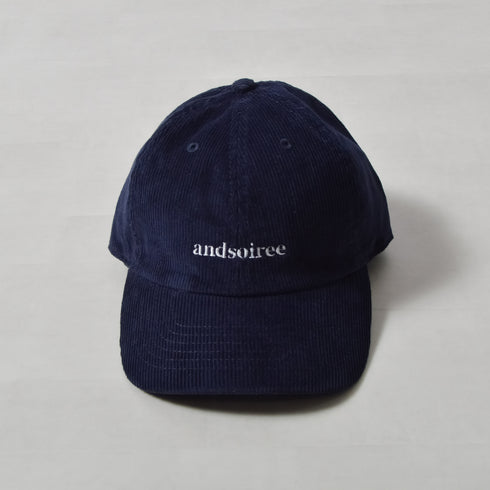 【&soiree】ブランドロゴ刺繍キャップ(ウール・コーデュロイ)