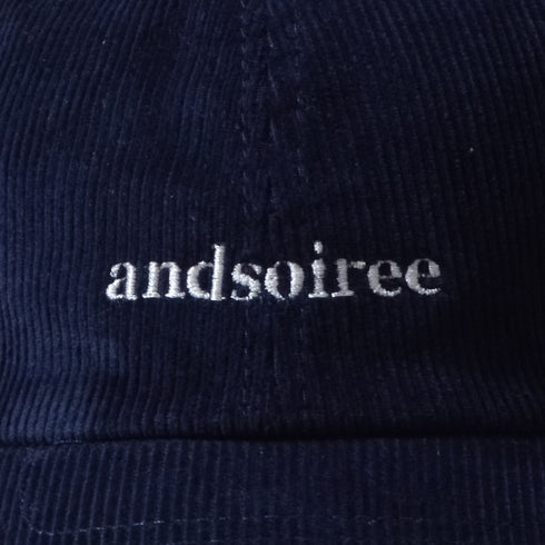 【&soiree】ブランドロゴ刺繍キャップ(ウール・コーデュロイ)