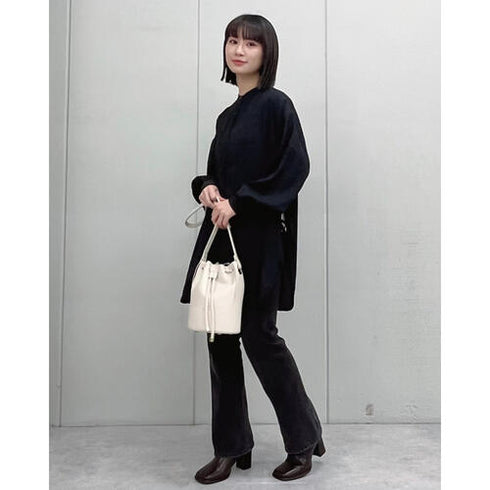 【&soiree】サイドリボンツイルブラウス