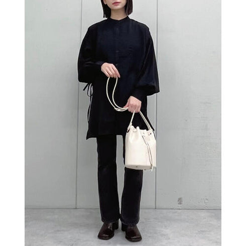 【&soiree】サイドリボンツイルブラウス