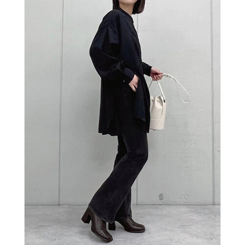 【&soiree】サイドリボンツイルブラウス