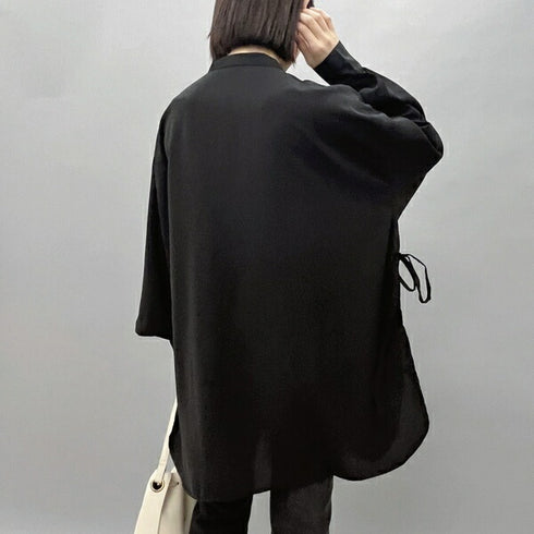 【&soiree】サイドリボンツイルブラウス