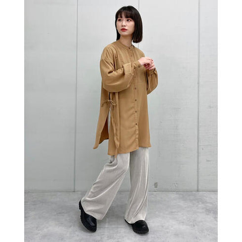 【&soiree】サイドリボンツイルブラウス