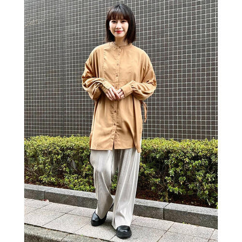 【&soiree】サイドリボンツイルブラウス