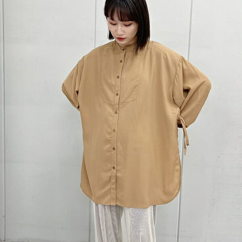 【&soiree】サイドリボンツイルブラウス