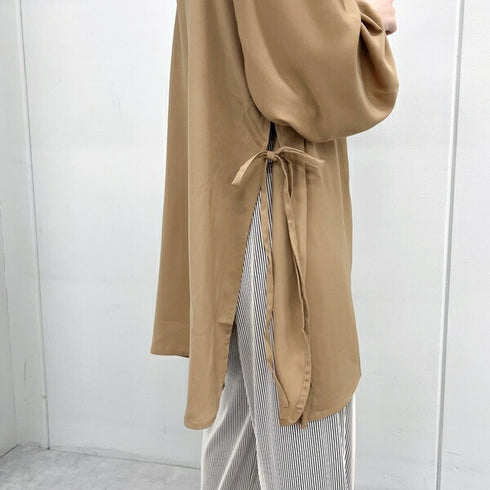 【&soiree】サイドリボンツイルブラウス