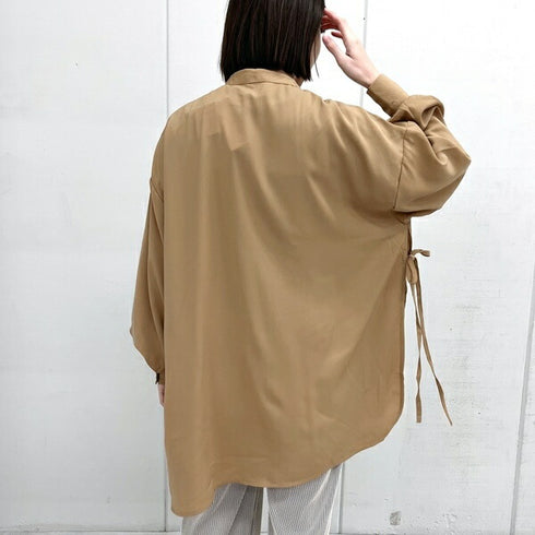 【&soiree】サイドリボンツイルブラウス