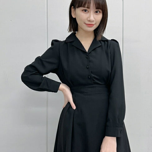 【&soiree】開襟ロングワンピース