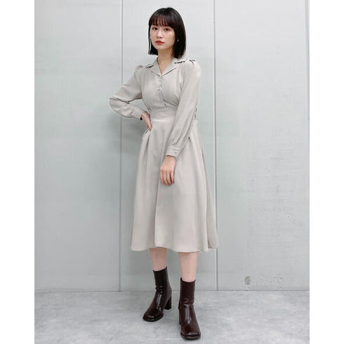 【&soiree】開襟ロングワンピース