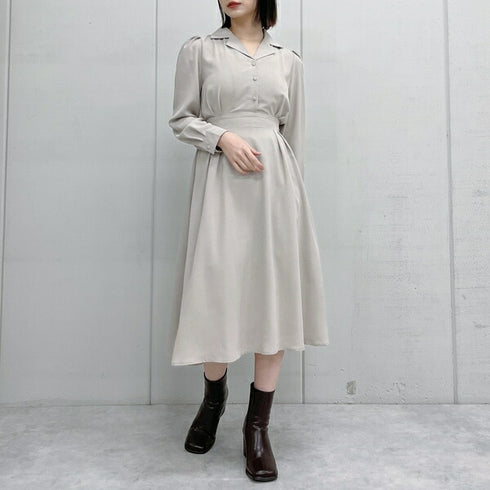 【&soiree】開襟ロングワンピース
