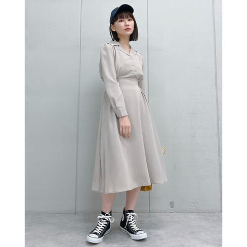 【&soiree】開襟ロングワンピース