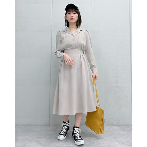 【&soiree】開襟ロングワンピース