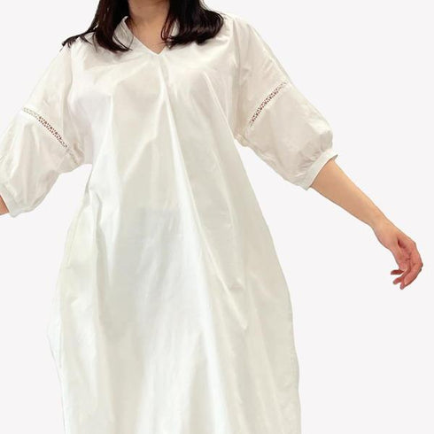 【&soiree】Vネックバックリボン ゆるふわロングワンピース