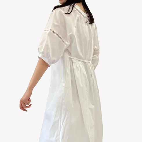 【&soiree】Vネックバックリボン ゆるふわロングワンピース