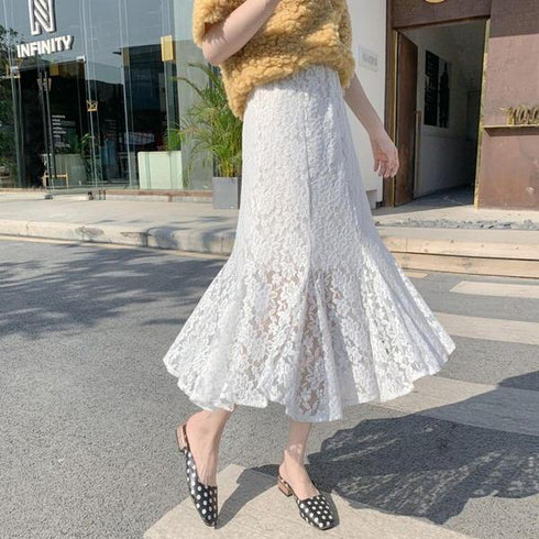 【&soiree】総レースフレアマーメイドスカート