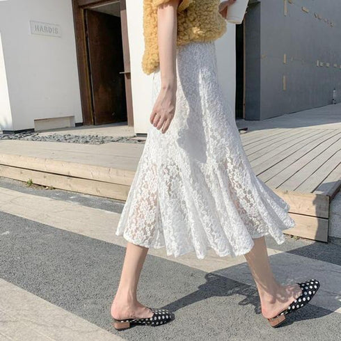 【&soiree】総レースフレアマーメイドスカート