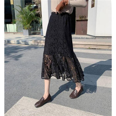 【&soiree】総レースフレアマーメイドスカート