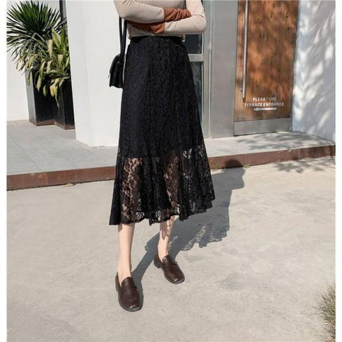 【&soiree】総レースフレアマーメイドスカート
