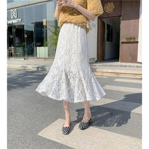 【&soiree】総レースフレアマーメイドスカート