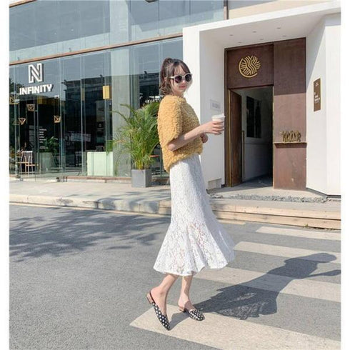 【&soiree】総レースフレアマーメイドスカート