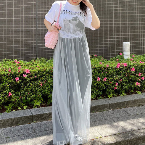 【&soiree】チュールキャミワンピース